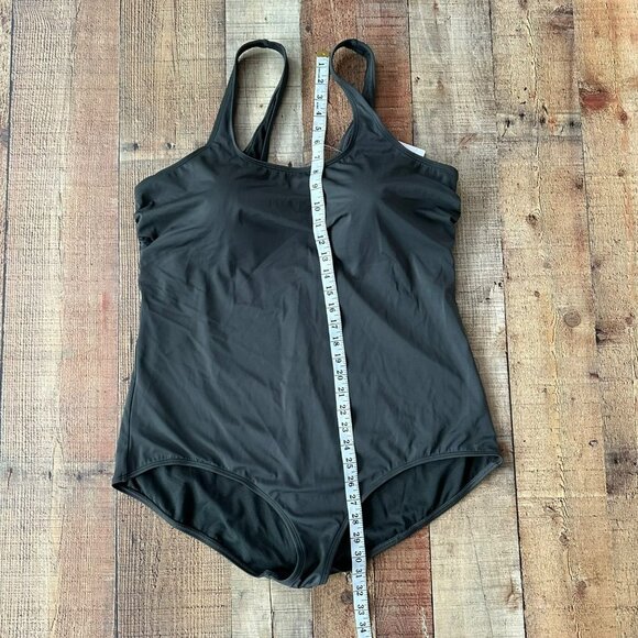 Delimira Swim One Piece Bathing Suit in Gray Plus Size 22W - Picture 3 of 10